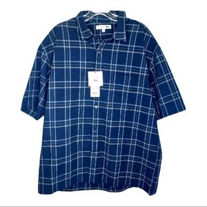 Uniqlo Men’s Size L Blue Plaid Short Sleeve Button Down Shirt
